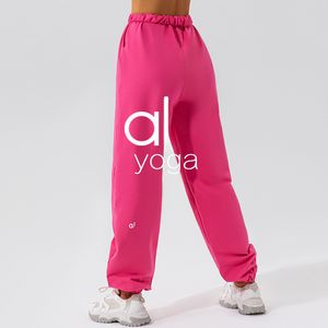 Al yoga pantolon kadınlar için ince kumaş gevşek bel çekme tam uzunlukta eşofmanlar sokak dans sporları pantolon gündelik spor giyim spor salonu fener pantolon koşu pantolon