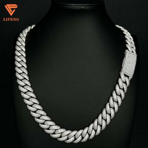 Wholesale Price Cuban Chain 18mm Carved Brand Custom Silver Necklace 925 Sterling Silver Metal Charm Cuban Chain