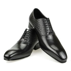 Grau 173 Men's High Genuine Dress Office Formal Elegante Oxfords Sapato de Casamento Lace Up Business Leather Shoes Handmade Black 231208 434 S