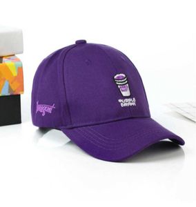 Top Caps İşlemeli marka Mor Mor Baba Şapkası Kadınlar için ayarlanabilir Pamuk Kupası Beyzbol Kapağı Hip Hop Yaz K Pop Snapback Hat Me2457654