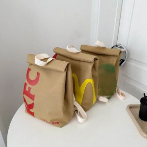 Novo engraçado bonito dos desenhos animados batatas fritas sacos de embalagem estudante mulher mochila lona grande capacidade saco do mensageiro bolsa