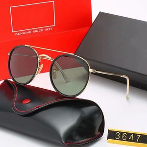 Brand de designer Classic redondo óculos de sol polarizados conduzindo óculos de moldura de ouro de metal masculino homem lente de vidro polaroides de vidro com caixa com caixa