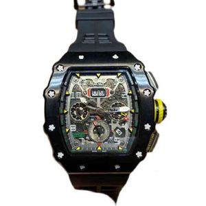 Новые механические наручные часы с хронографом rm11-03 Роскошная мужская механика Businatic Mechanical r Черная керамическая лента Дизайнерская высококачественная