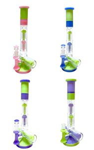 Винтажный премиум-класс DOUBLE TREE PERC Glass Bong Water Hookah 17 дюймов, оригинальное стекло, заводское производство, можно разместить логотип клиента от DHL UPS CNE