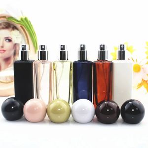 Toptan Parfüm Şişesi 30ml Cam Renkli Küresel Kapak Parfüm Atomizizer Yeniden doldurulabilir Kozmetik Püskürtücü Şişe