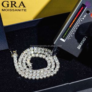 4mm Fashion Jewelry Necklaces 925 Silver Gold Plated Diamond Hip Hop Chain Iced Out Moissanite Tennis Chain for Men