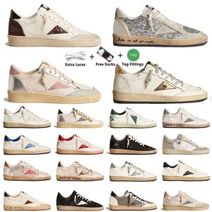 2024 Designer Luxurys Mocassins Sapatos Casuais Branco Couro Nappa Itália Sujo Velho Sapato Marca Goldenns Sneakers Mulheres Homens Super-Star Ball Star Treinadores Grande Tamanho 12