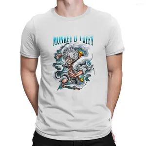 Camiseta masculina Sun God Camisa Luffy Gear 5 Nika Puro Algodão Tops Hipster Manga Curta O Pescoço Tees Presente Idéia T-shirt