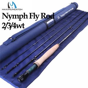 Лодочные удочки Maximumcatch 2 3 4WT Nymph Fly Rod IM10 36T Графит из углеродного волокна 10 11 футов Умеренно-быстрое действие 231211