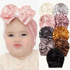 Şapkalar Avrupa ve Amerikan Kış Sıcak Bebek Altın Velvet Bowknot şapka Çocuklar Yumuşak Konforlu Kol Kapağı Beanie