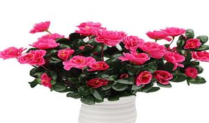 Sonbahar Açık Yapay Kırmızı Azalea Çiçekler Çalılar Yüksek Kaliteli UV Dayanıklı Sahte Çiçekler Ev Dekoru Bahçe için Küçük Süslemeler7445181