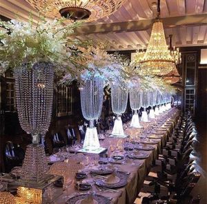 2017 Son Lüks Parlak Düğün Dekor Centerpieces Crystal Boncuklar String Road kurşun parti masa dekorasyon Props1917162