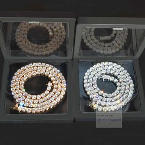 Hot Selling 2mm 3mm 4mm 5mm 6.5mm Bracelet Necklace Vvs Moissanite Diamond Jewelry 925 Silver Tennis Chain