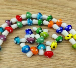 Fantezi Diy Aksesuarları Cam Boncuklar Gevşek kolye DIY Mücevher Yapımı için Renkli Sevimli Mantar7114715