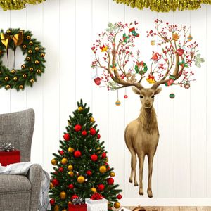 Duvar Çıkartmaları Büyük Geyik Noel Noel Oda Dekorasyonu Yaşam Yapıştırıcı Mobilya Kapı Evi İç Tatil Dekor 231211