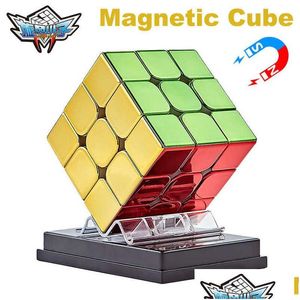 Bath Toys Cyclone Boys Plating 3X3X3 Magnetic Magic Cube Rubick 3X3 2X2 Professional Speed Puzzle 33 22 Childrens Fidget Toy Rubix Dro Dhygb