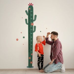Wandaufkleber, große Kaktus-Wachstumstabelle für Kinder, Messen Sie die Höhe, Kinderlineal, Kinderzimmer-Dekoration, Kunst, Jungen und Mädchen, 231211