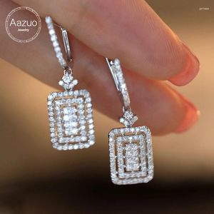 Stud Küpe Aazuo Fine Jewelry 18K Orignal Beyaz Altın Natrual Diamonds 0.80ct Set Kancası Kadınlar İçin Üstün Yetenekli