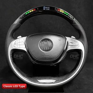 Real Carbon Fiber Car Steering Wheel for BENZ W221 AMG LED Style