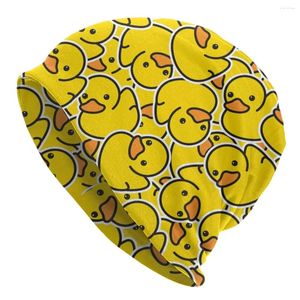 Beralar Sarı Klasik Kauçuk Ördek Gotik Kafa Kafa Beanies Caps Kış Sıcak Örgü Hip Hop Yetişkin Bonnet Şapkaları Açık Kayak Kapağı