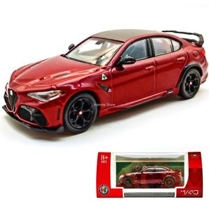 Pista elétrica/rc bburago 1 43 escala vermelho alfa romeo gtam liga veículo de luxo diecast puxar para trás modelo brinquedo coleção presente 231208