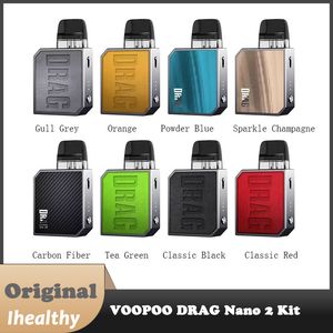 VooPoo Drag Nano 2 Pod Kit 800 mAh eingebauter Akku mit zwei Pods mit 0,8 Ohm 1,2 Ohm, einfaches Top-Füllsystem, 100 % Original