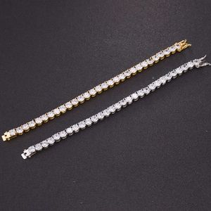 Top Selling 925 Silver Tennis Chain 5mm Vvs Moissanite 18k Gold Plated Tennis Bracelet