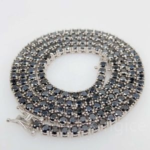 4mm Width Fashion Necklace Sterling Silver 925 Pass Tester Black Vvs Moissnaite Diamond Tennis Chain