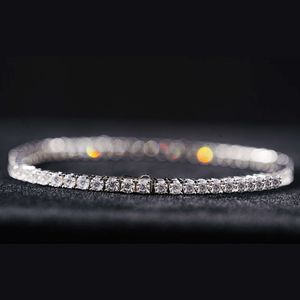 High Quality 925 Sterling Silver 3mm 5mm Hiphop Mounting Vvs Moissanite Diamond Tennis Chain Bracelet Necklace