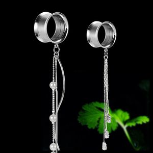 Diğer Moda Aksesuarları Toptan Kulak Tünelleri Fişler Paslanmaz Çelik Genişleyenler Kolye Küpe Piercing Strechers Vücut Takı 40 PCS 231208