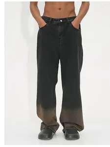 Jeans pour hommes 2023 Produit Y2K Tie-Dye Dégradé Coréen Lâche Droite Polyvalent Pantalon large pour hommes et femmes