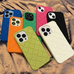 Coque de téléphone en Silicone à motif tissé pour fille, étui antichoc pour iPhone 15 14 13 12 Mini Pro Max 14 15 Plus