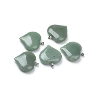Kolye Kolyeleri 5 PCS/Lot Kalp Şekli Yeşil Aventurine Unakite Carnelian Resim Jasper Kadın Taş