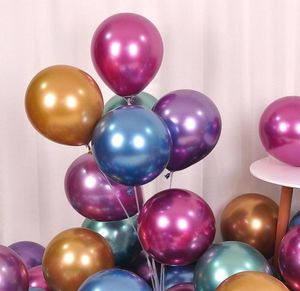 Renkli lateks helyum balonlar metalik balon düğün doğum günü partisi dekorasyon balonları 12 inç 100pcsset7175293