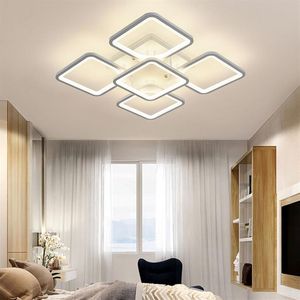 Lampadario a LED moderno geometrico, illuminazione quadrata, lampadario in alluminio, per soggiorno, camera da letto, cucina, lampada domestica281b