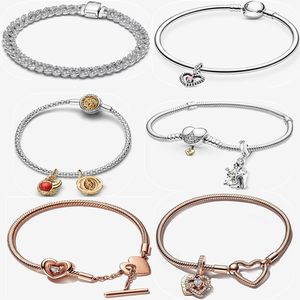 Sıcak 925 Gümüş Takı Seti Set Tasarımcı Bileklik Kadınlar Moda Nişan Bileklik Zinciri Hediye Diy Fit Pandoras Sadece Evli İki Ton Düğün Bells Cazibe Bilezik Seti