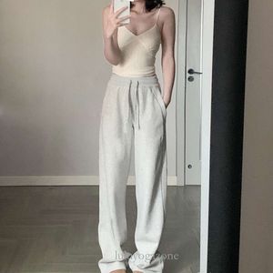 Novità LL Pantaloni da donna Scuba in peluche a vita alta dimagranti e pantaloni larghi Pantaloni casual morbidi e versatili Pantaloni da yoga in puro cotone rilassato Jogger