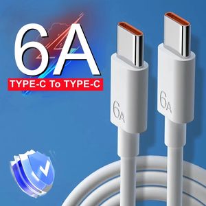 Универсальный двойной тип C 60W 6A 6A Кабель данных USB C до USB C Мобильный телефон быстрый зарядный шнур для Samsung Mi Huawei