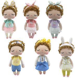 Куклы Metoo Angela Curls, 34 см, мягкая игрушка, плюшевые игрушки для девочек, платье с мультяшным кроликом, мягкая кукла для девочек, детей, мальчиков, подарки для малышей