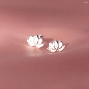 Серьги-гвоздики оптом Аутентичные стерлингового серебра 925 пробы Lotus Yoga Screw Ear ИЗЫСКАННЫЕ ЮВЕЛИРНЫЕ ИЗДЕЛИЯ C-M03667