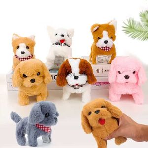Electric/RC Animals Electronic Pet Dog Toy Walking Interactive Dog Plush Doll Toys Vibrating Automatic Moving Electric Puppy Gift For Baby KidsL23116