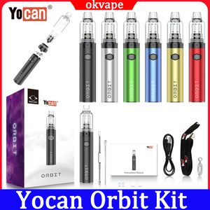 Аутентичные наборы электронных сигарет Yocan Orbit, 510 ниток, батареи для предварительного нагрева, 1700 мАч, регулируемое напряжение, 3,4–4 В, восковой испаритель, комплект Vape Pen