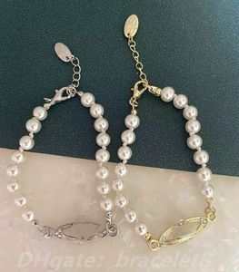 Designer de luxo pérola strass pulseira marca órbita pulseiras barroco pérola pulseiras mulheres festa de casamento jóias meninas presente alta quaitly