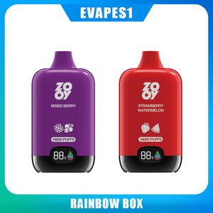 Orijinal Zooy Vape Gökkuşağı Kutusu 16000 Puflar Önceden doldurulmuş Vapes Boşaltılabilir 650mAh 29ml Vapes Kalem 12 Farklı Tatlar Vs Bang Vapme Elfworld Zooy