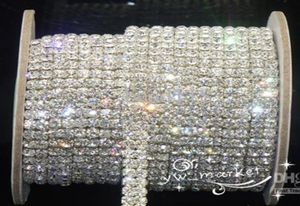 Düğün Mücevherleri 2 SS16 Temiz Kristal Rhinestone Trimler Yakın Zincir Gümüş 10 Yard3624503