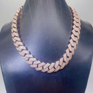 Factory Directly Hip Hop Cuban Link Chain 4 Rows Moissanite Diamonds Fine Jewelry Man Necklace