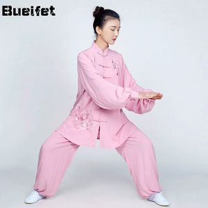 Etnik Giyim Tai Chi Üniforma Geleneksel Çin Halk Dövüş Sanatları Wushu Kung Fu Sabah Egzersiz Takım Sahne Performans Kostümü 231212
