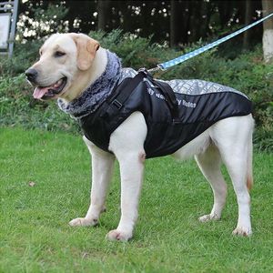 Köpek Giyim Pet Giyim Su geçirmez Kaplama Oxford Bezi Gece Işığı Yansıtıcı Tasarım Sıcak Kış Pamuklu Çaplı Ceket Kürk Yaka Jacke