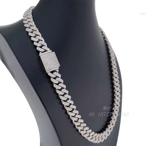 Box Lock Icedout Diamond Custom Cuban Link Chain Luxury Jewelry S925 Necklace Moissanite
