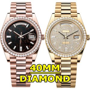 Relógios de designer de relógios de luxo com diamantes 40mm Máquinas automáticas Relógios de máquinas automáticos 904L Aço inoxidável luminoso à prova d'água de safira de moda